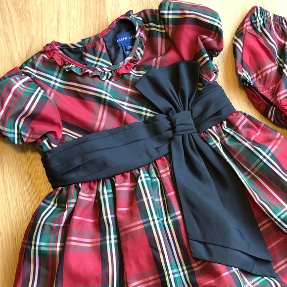 EUC Ralph Lauren Basically Brand New Baby Girl Dress Set-Plaid Dress + Bloomers - Picture 3 of 9